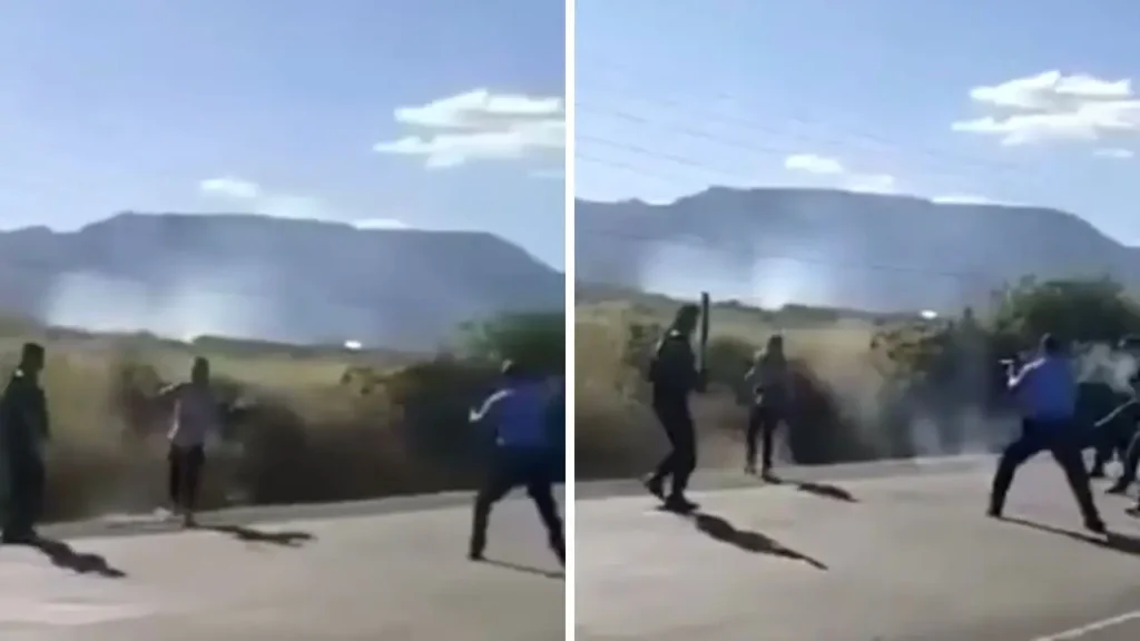 El actuar de un hombre en contra de agentes policiales en plena vía pública se ha viralizado en redes, pues el insólito hecho parece sacado de una película.